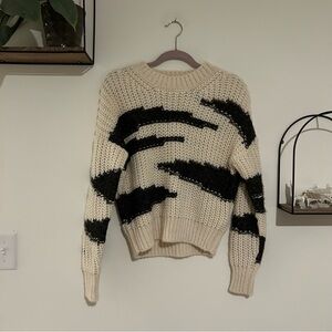 ba&sh Cacilie Knit Pull Sweater Crewneck Two Toned Alpaca Wool Blend Size 0